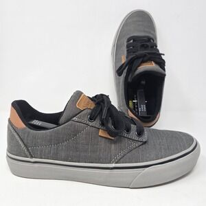 Vans Atwood Low Gray Chambray Canvas Skate Shoes Mens 8.5 721356